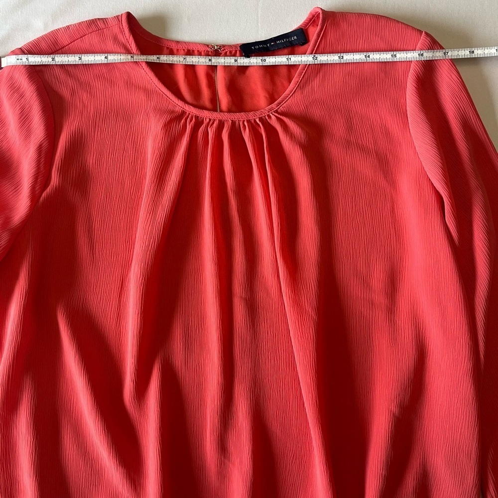 Tommy Hilfiger Coral Long Sleeve Blouse Women's Top size M - Picture 4 of 5